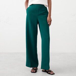 BR Factory Hayden Crepe Wide-Leg Pant Deep Sea Teal - Size L